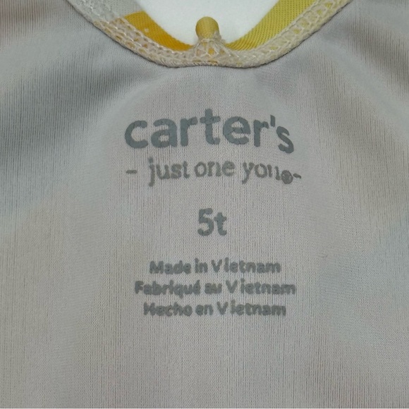 Carter's Toddler Girls Short Sleeve Tankini Set 5T Lemons Yellow White Swim - Picture 6 of 9